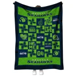 seattle seahawks helmet heart blue quilt blanket best selling