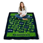 seattle seahawks helmet heart blue quilt blanket best selling