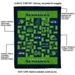 seattle seahawks helmet heart blue quilt blanket best selling