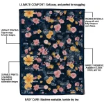 seattle seahawks hibiscus foliage blue quilt blanket best selling