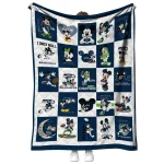 seattle seahawks mickey pattern blue white quilt blanket best selling