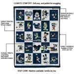 seattle seahawks mickey pattern blue white quilt blanket best selling