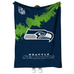 seattle seahawks shield badge blue quilt blanket best selling