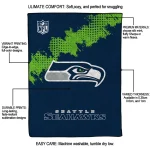 seattle seahawks shield badge blue quilt blanket best selling