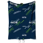 seattle seahawks sketch lines blue quilt blanket best selling