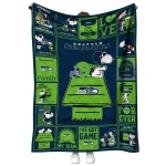 seattle seahawks snoopy love blue quilt blanket best selling