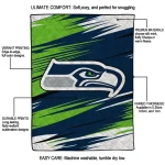 seattle seahawks wild lines blue white quilt blanket best selling
