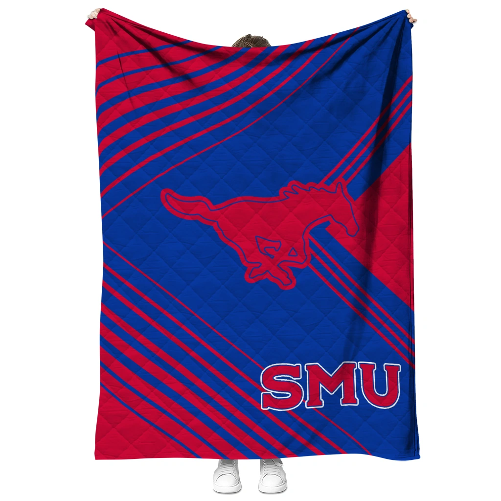 smu mustangs arrow layers blue quilt blanket fashion forward smu mustangs arrow layers blue quilt blanket fashion forward