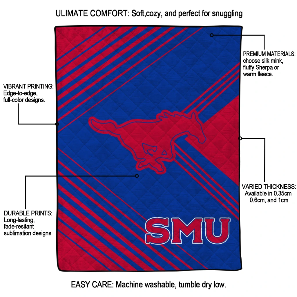 smu mustangs arrow layers blue quilt blanket latest model smu mustangs arrow layers blue quilt blanket latest model