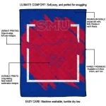 smu mustangs block border blue quilt blanket best selling