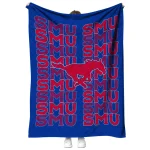 smu mustangs bold red blue quilt blanket best selling