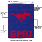 smu mustangs brick grid blue quilt blanket best selling