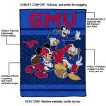 smu mustangs disney football blue quilt blanket best selling