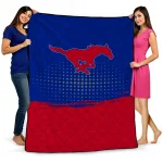 smu mustangs dot illusion blue quilt blanket best selling