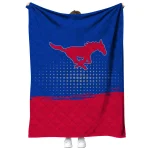 smu mustangs dot illusion blue quilt blanket best selling