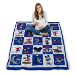 smu mustangs mickey mouse motif blue white quilt blanket best selling