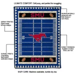 smu mustangs mickey player blue quilt blanket best selling