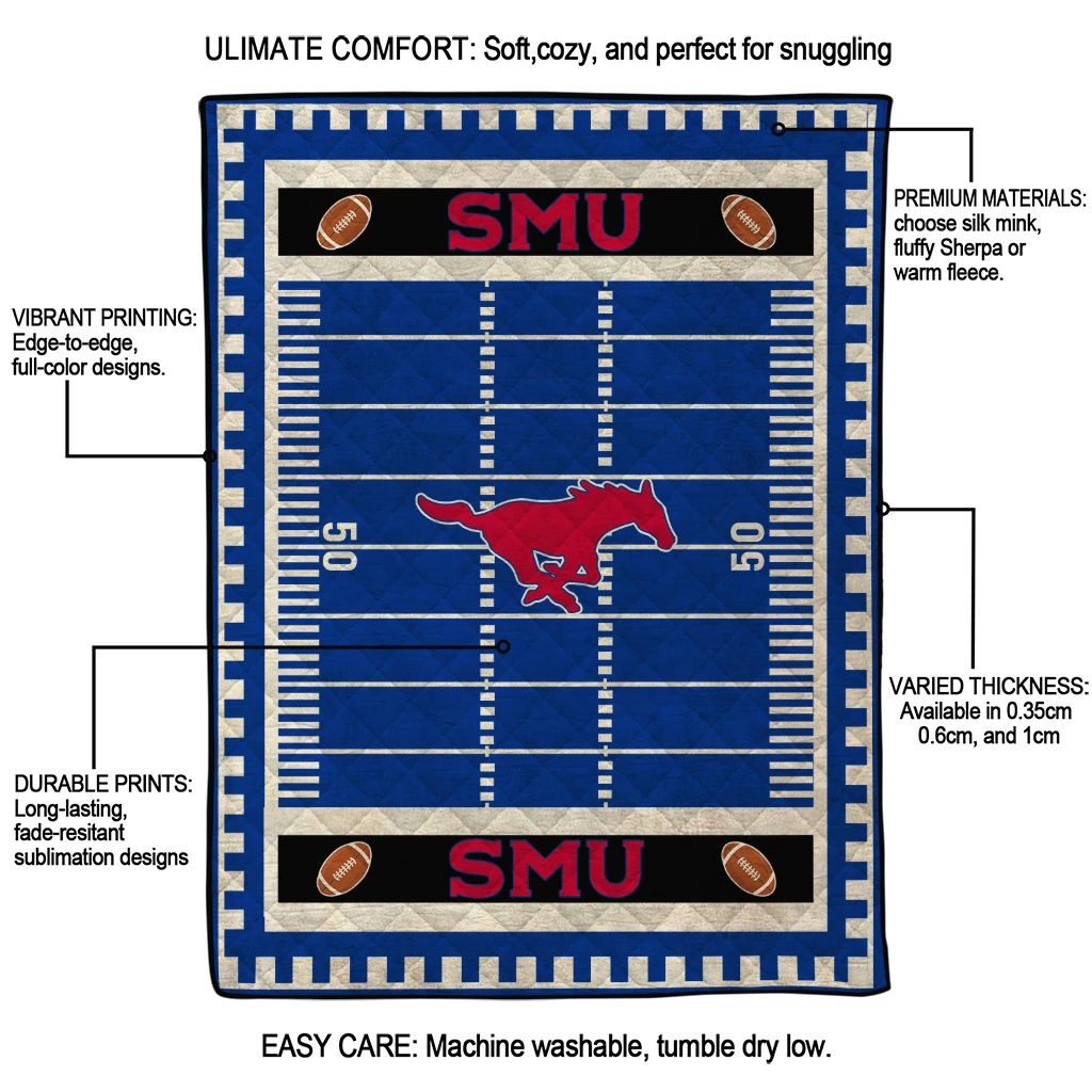 smu mustangs mickey player blue quilt blanket latest model smu mustangs mickey player blue quilt blanket latest model