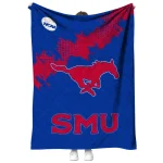 smu mustangs paint trail blue quilt blanket best selling