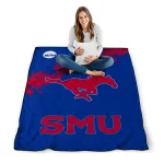 smu mustangs paint trail blue quilt blanket best selling