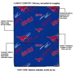 smu mustangs sketch lines blue quilt blanket best selling
