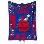 smu mustangs snoopy love blue quilt blanket best selling