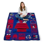 smu mustangs snoopy love blue quilt blanket best selling