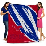 SMU Mustangs Stroke Art Blue White Quilt Blanket 1 smu mustangs stroke art blue white quilt blanket best selling