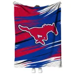 smu mustangs wild lines blue white quilt blanket best selling