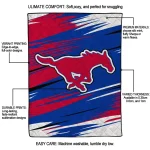 smu mustangs wild lines blue white quilt blanket best selling