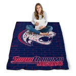 south alabama jaguars brick grid blue quilt blanket best selling