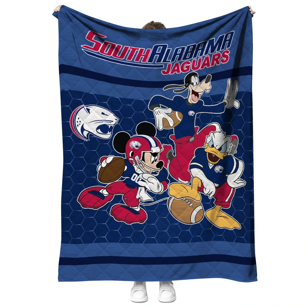 south alabama jaguars disney football blue quilt blanket fashion forward south alabama jaguars disney football blue quilt blanket fashion forward