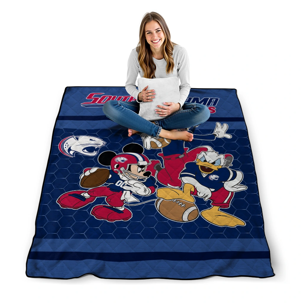 south alabama jaguars disney football blue quilt blanket high quality south alabama jaguars disney football blue quilt blanket high quality