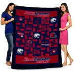 south alabama jaguars helmet heart blue quilt blanket best selling