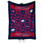 south alabama jaguars helmet heart blue quilt blanket best selling