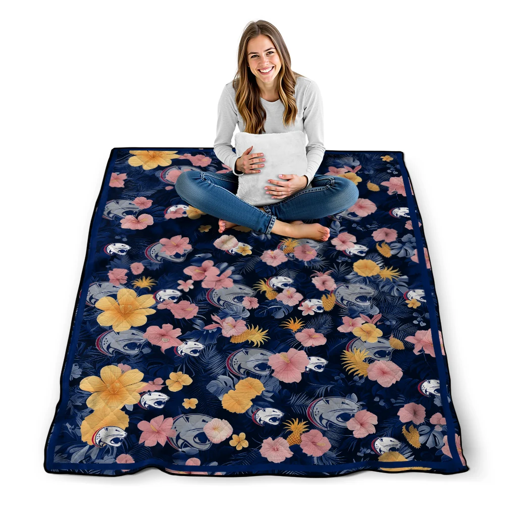 south alabama jaguars hibiscus foliage blue quilt blanket high quality south alabama jaguars hibiscus foliage blue quilt blanket high quality