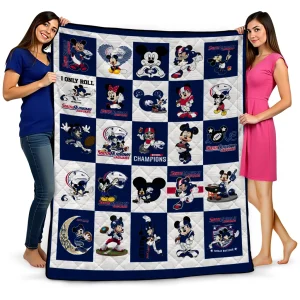 south alabama jaguars mickey mouse motif blue white quilt blanket best selling