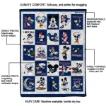 south alabama jaguars mickey mouse motif blue white quilt blanket best selling