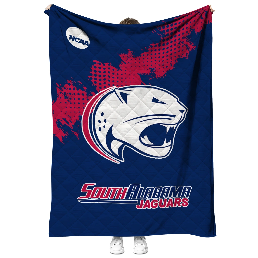south alabama jaguars paint trail blue quilt blanket fashion forward south alabama jaguars paint trail blue quilt blanket fashion forward