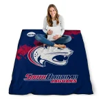 south alabama jaguars paint trail blue quilt blanket best selling