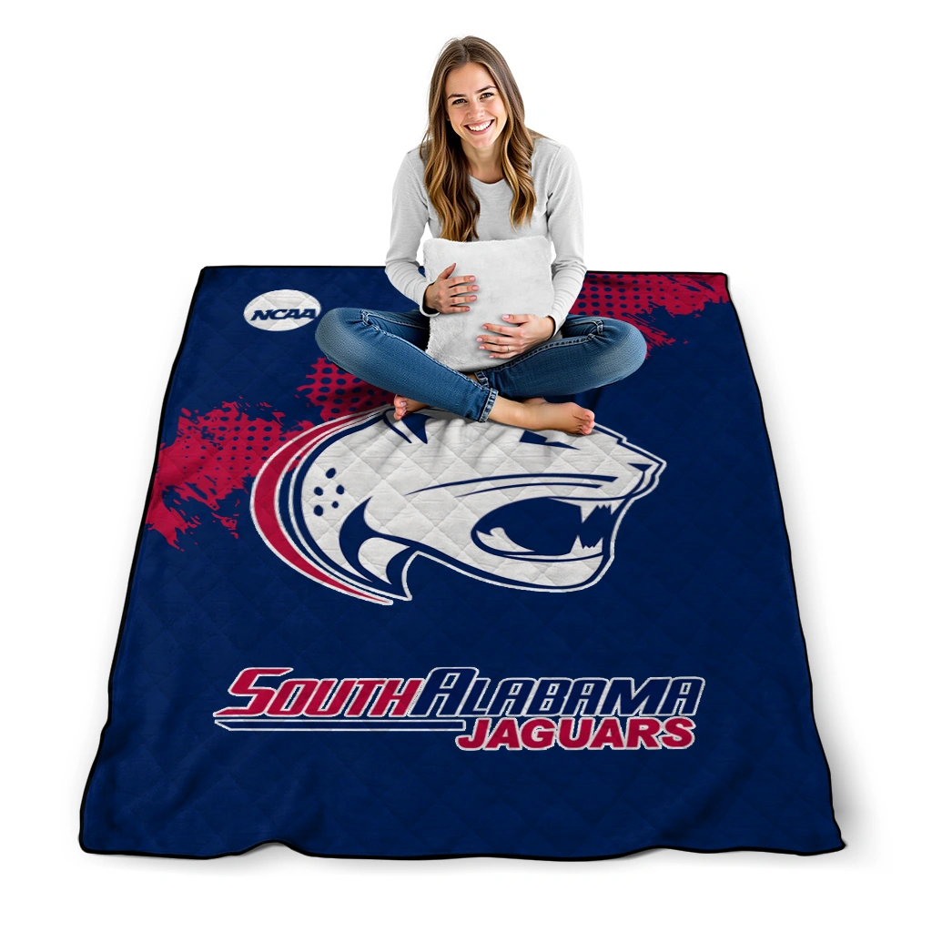 south alabama jaguars paint trail blue quilt blanket high quality south alabama jaguars paint trail blue quilt blanket high quality