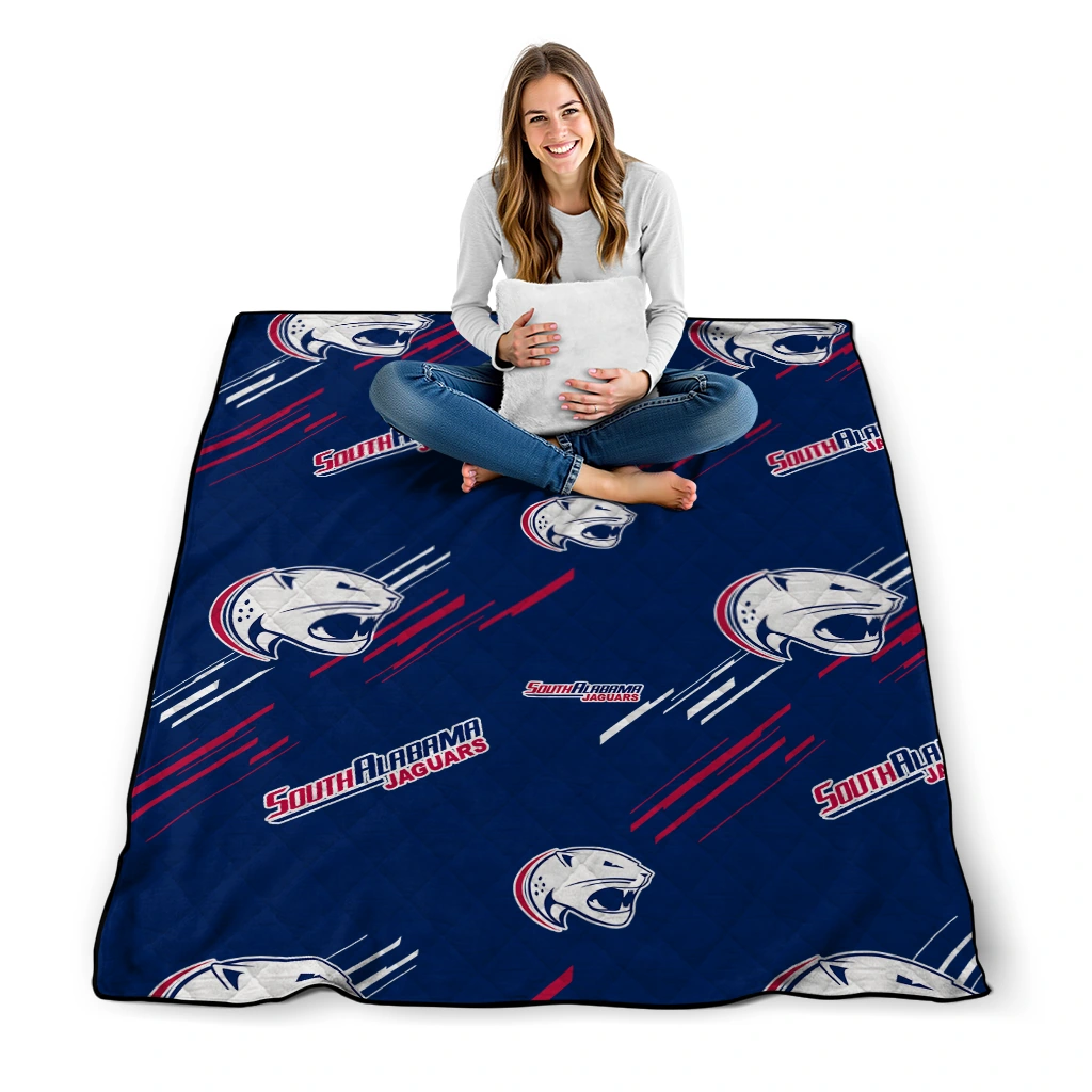 south alabama jaguars sketch lines blue quilt blanket high quality south alabama jaguars sketch lines blue quilt blanket high quality