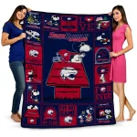 south alabama jaguars snoopy love blue quilt blanket best selling
