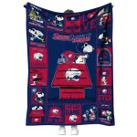 south alabama jaguars snoopy love blue quilt blanket best selling