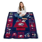 south alabama jaguars snoopy love blue quilt blanket best selling