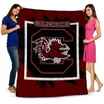 south carolina gamecocks block border garnet quilt blanket best selling