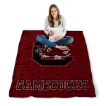 south carolina gamecocks brick grid garnet quilt blanket best selling