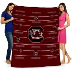 south carolina gamecocks handdrawn stripes garnet quilt blanket best selling