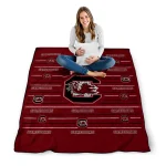 south carolina gamecocks handdrawn stripes garnet quilt blanket best selling