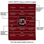 south carolina gamecocks handdrawn stripes garnet quilt blanket best selling